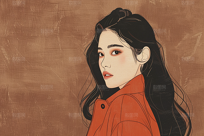 时尚涂鸦人物平面涂鸦插画