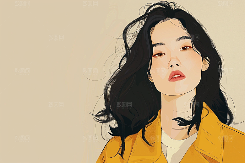 时尚涂鸦人物涂鸦韩流插画
