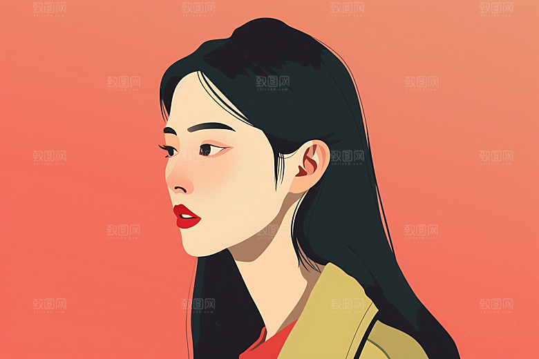 时尚涂鸦人物涂鸦鲜明插画