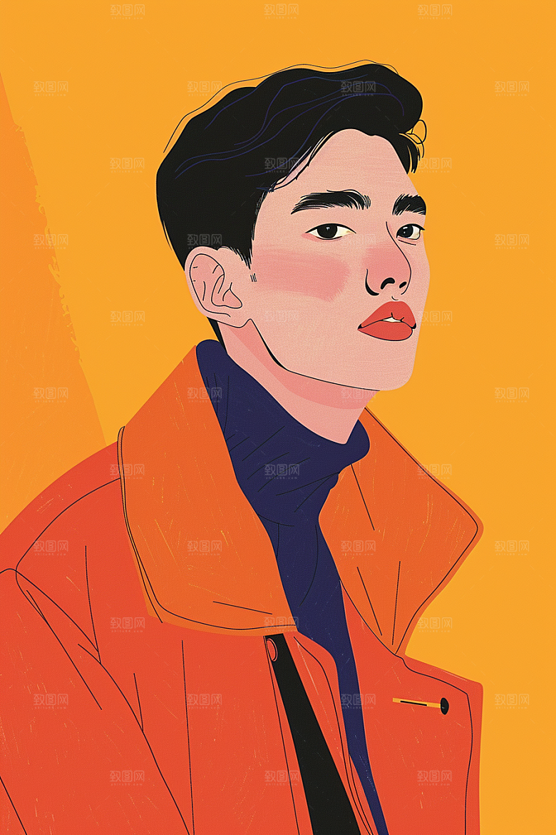 时尚涂鸦人物高清韩流插画
