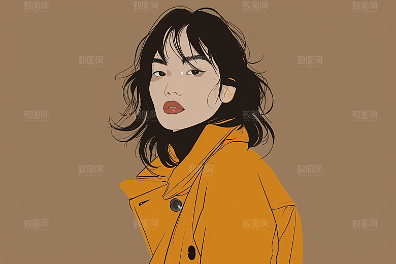 时尚涂鸦人物涂鸦平面插画