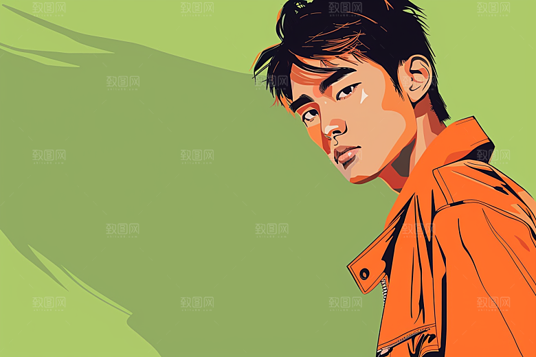 时尚涂鸦人物鲜明潮流插画