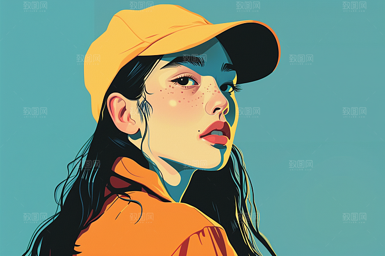 时尚涂鸦人物涂鸦高清插画