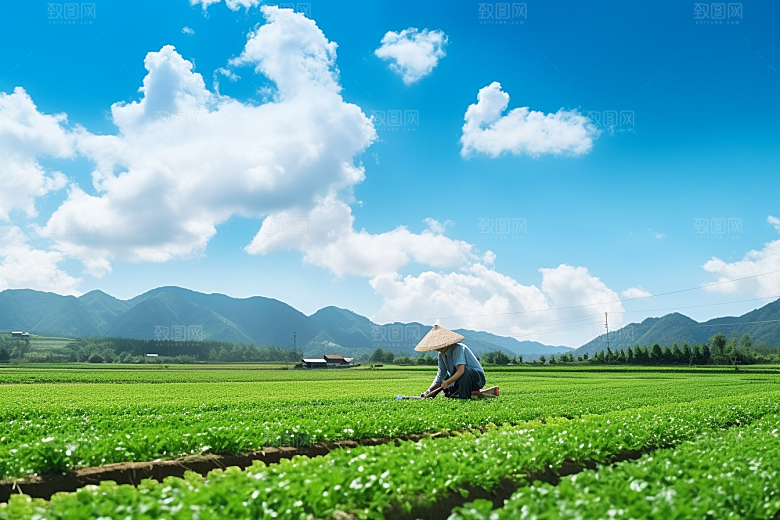 春耕种地农业农民摄影图