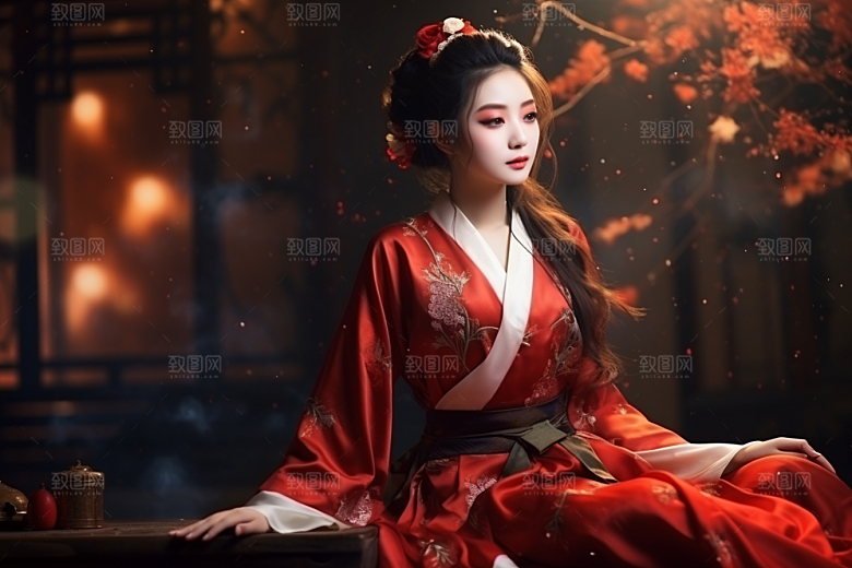 春节汉服女孩高清中国风CG