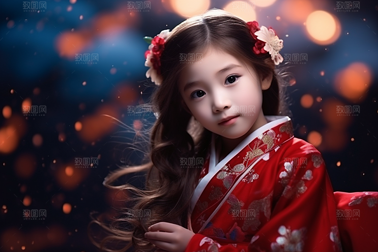 春节汉服女孩过年中国风CG