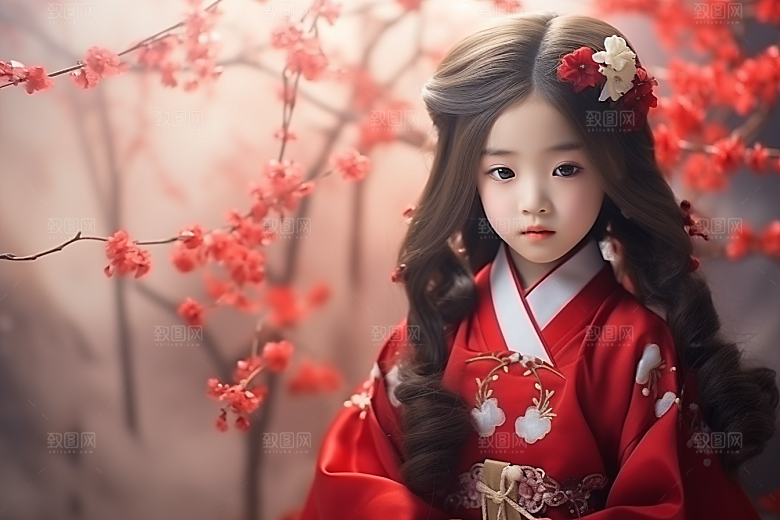 春节汉服女孩高清喜庆CG