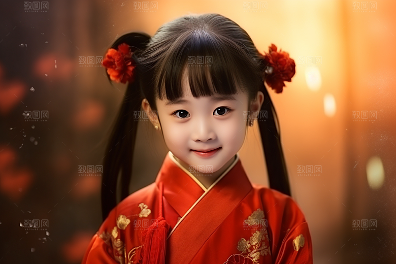 春节汉服女孩喜庆春日CG