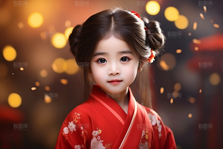 春节汉服女孩传统文化新春CG