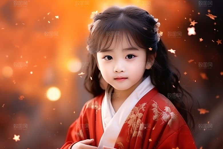 春节汉服女孩中国风过年CG