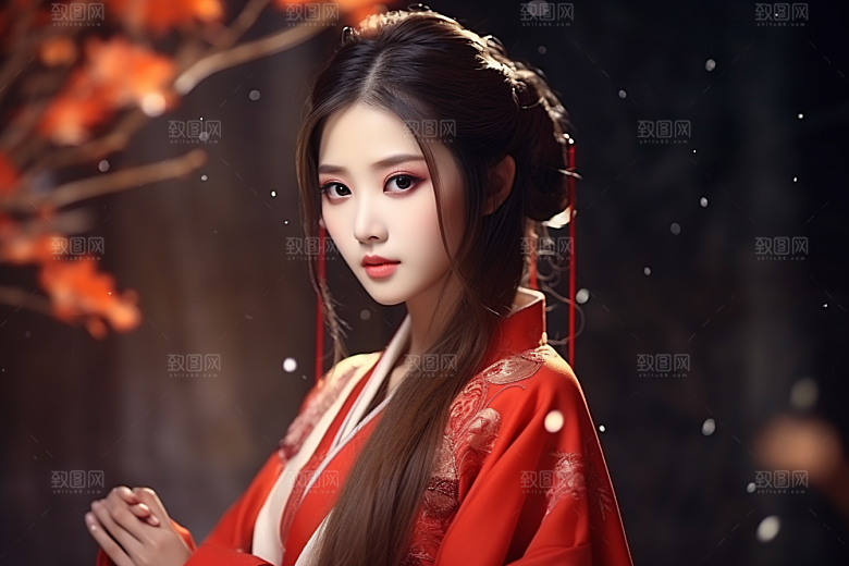 春节汉服女孩新春高清CG
