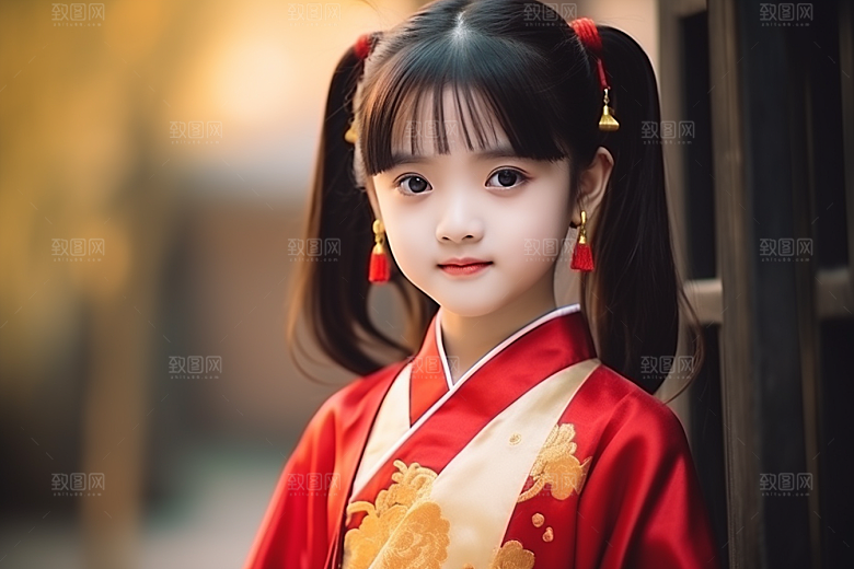 春节汉服女孩过年高清CG