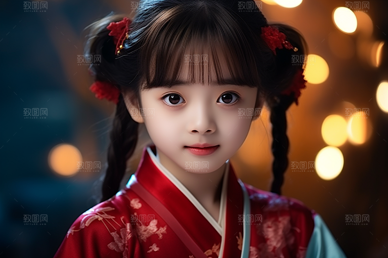 春节汉服女孩春日中国风CG