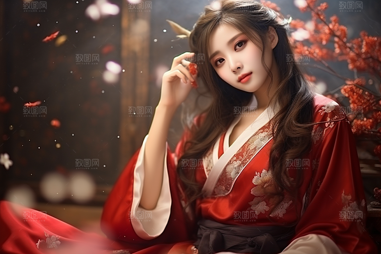 春节汉服女孩高清传统文化CG