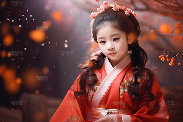 春节汉服女孩春日中国风CG