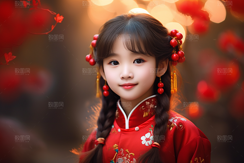 春节汉服女孩中国风高清CG