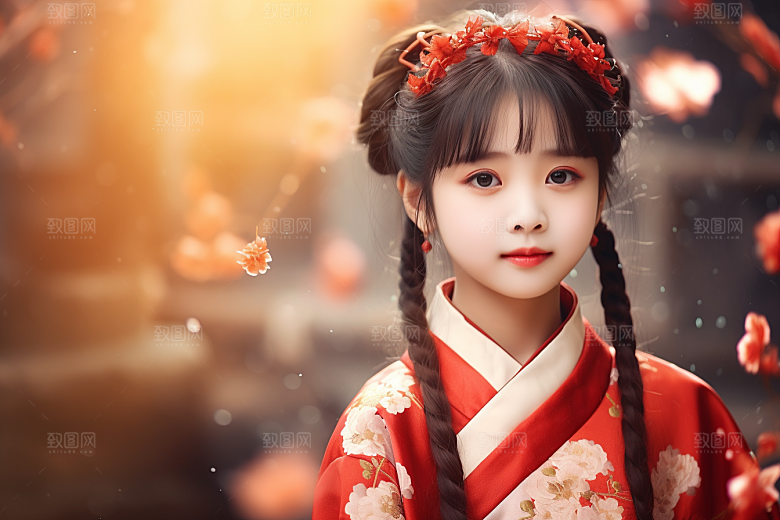 春节汉服女孩新春喜庆CG
