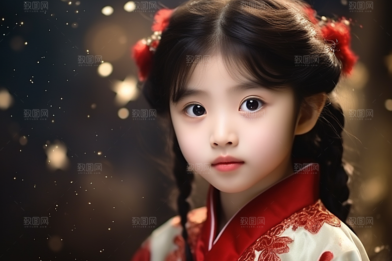 春节汉服女孩过年中国风CG