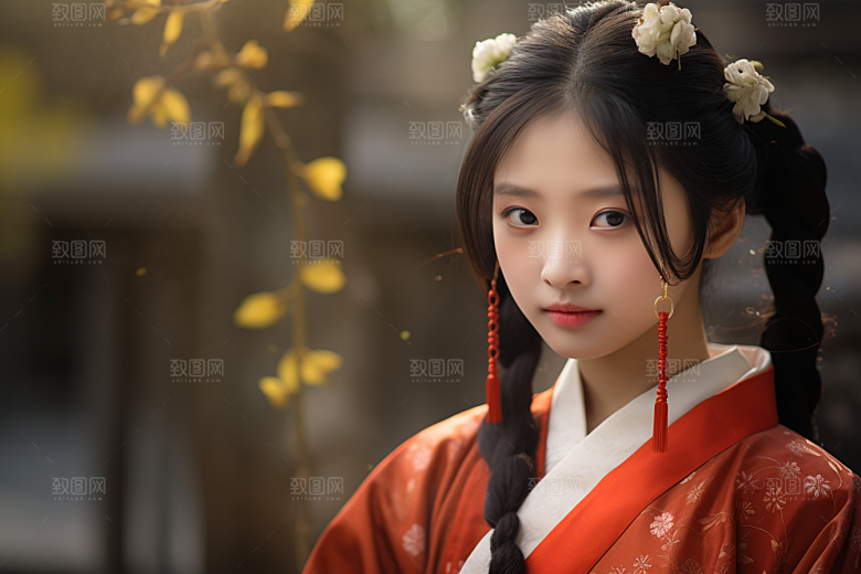 春节汉服女孩喜庆春日CG