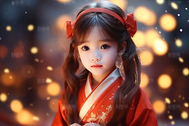 春节汉服女孩高清喜庆CG