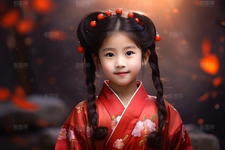 春节汉服女孩中国风春日CG