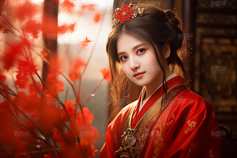 春节汉服女孩高清中国风CG