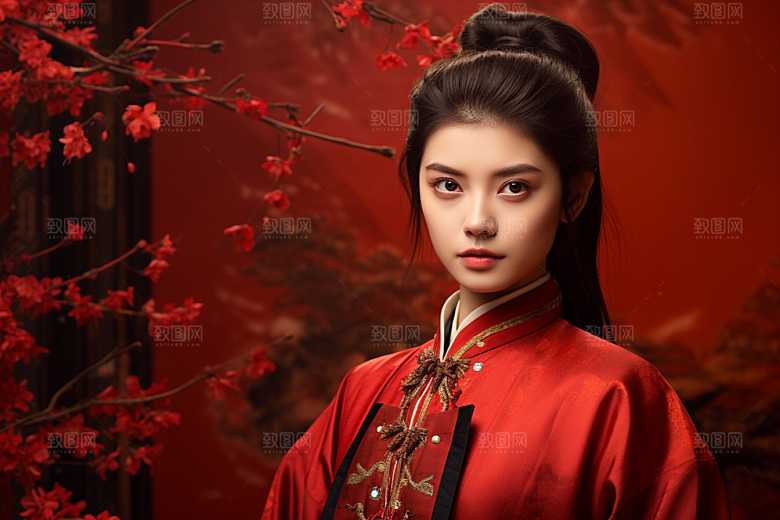 春节汉服女孩高清中国风CG