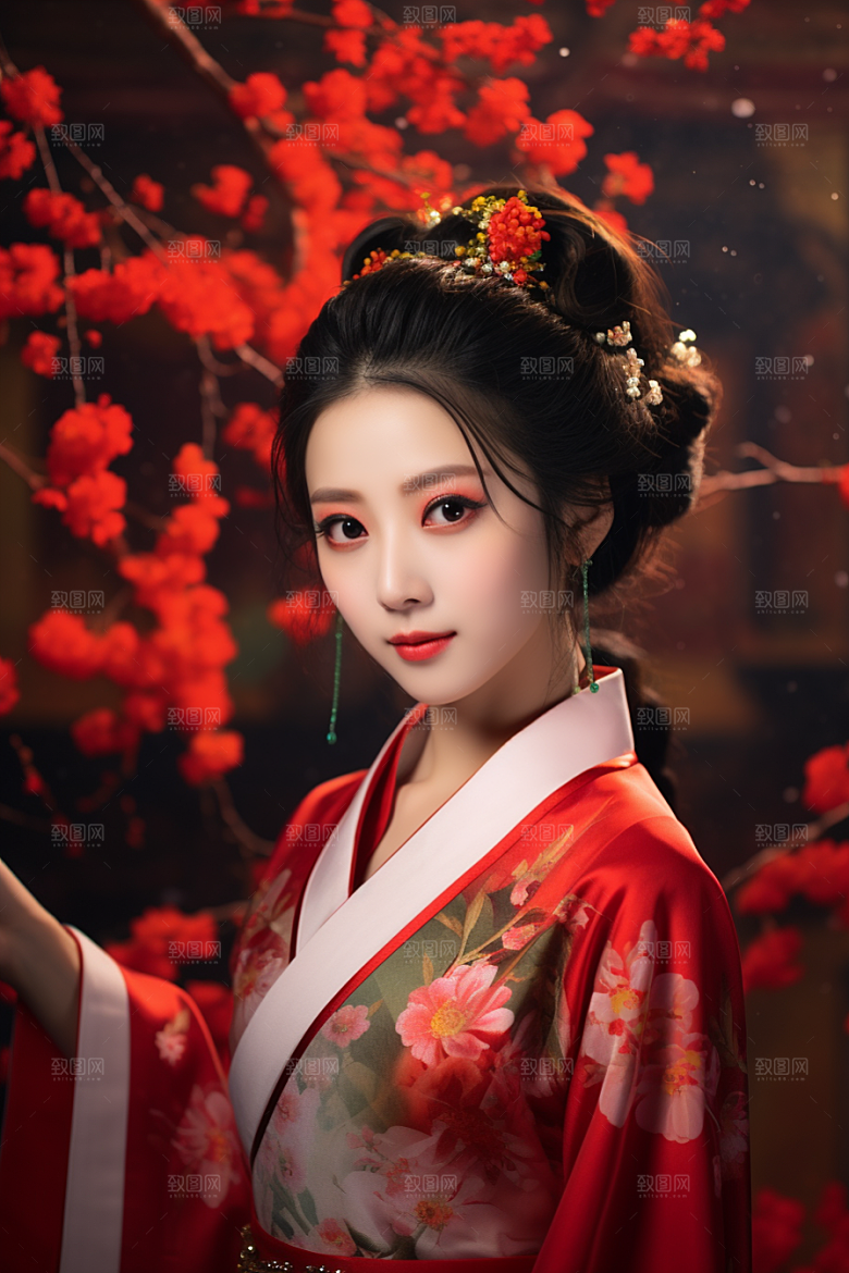 春节汉服女孩春日新春CG