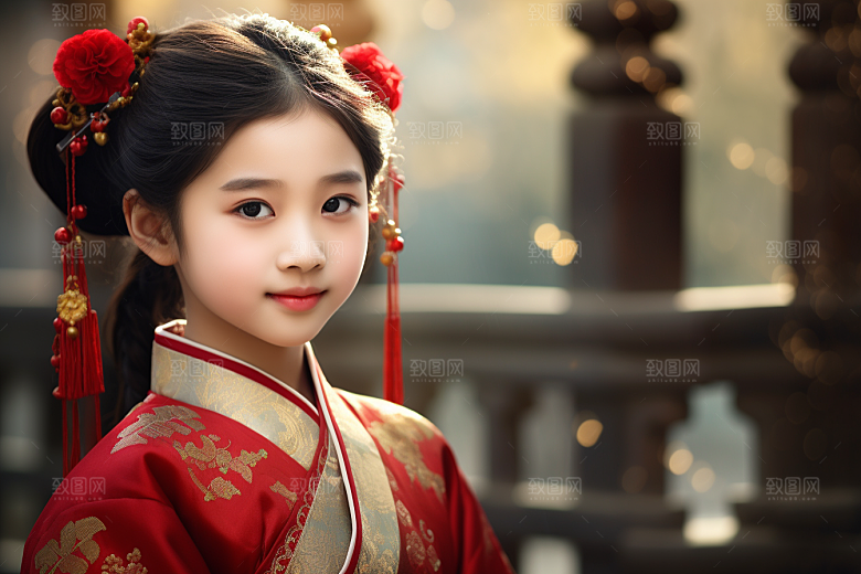 春节汉服女孩高清新春CG