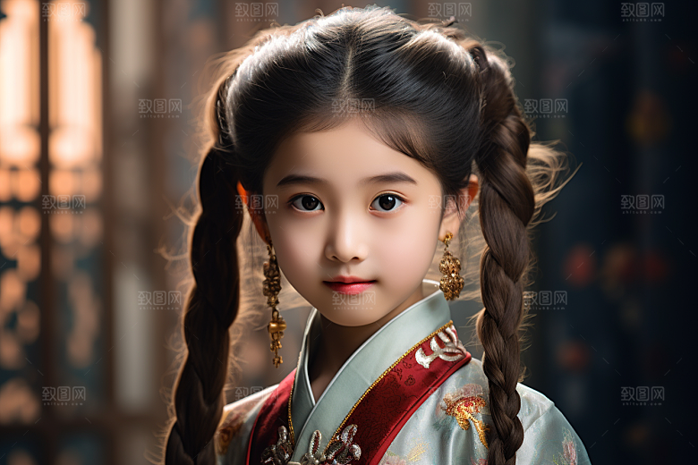 春节汉服女孩过年中国风CG