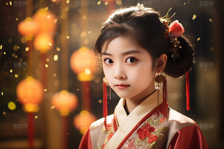 春节汉服女孩高清新春CG