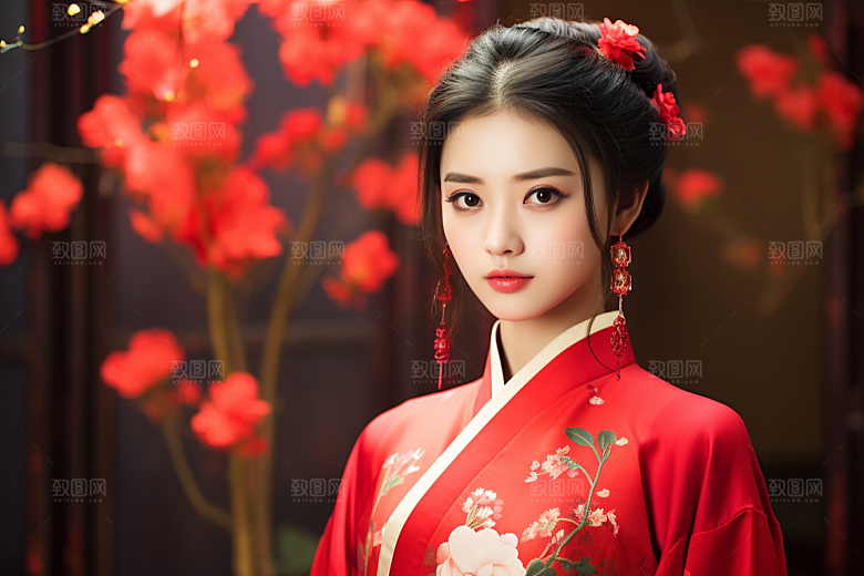 春节汉服女孩高清中国风CG
