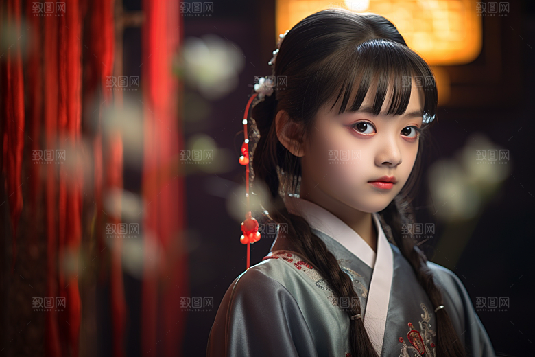 春节汉服女孩高清新春CG