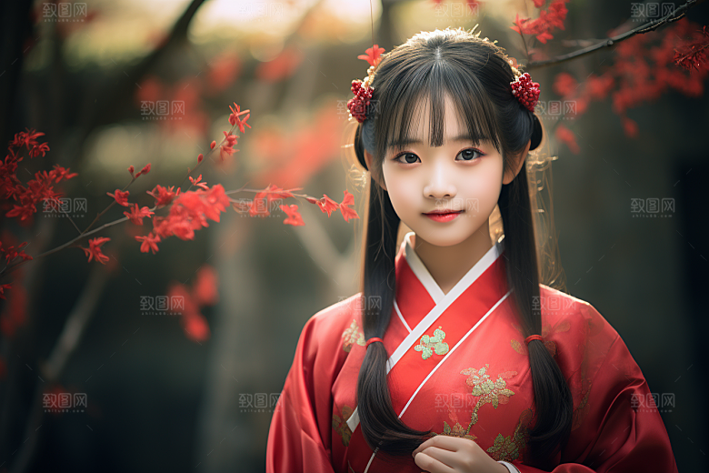 春节汉服女孩春日中国风CG
