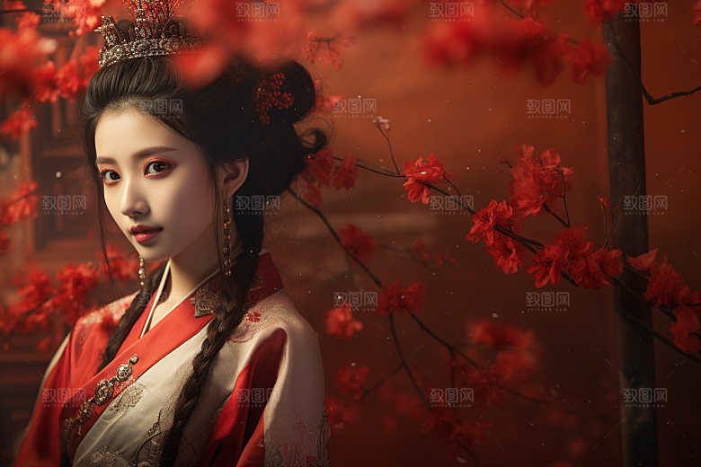 春节汉服女孩喜庆高清CG