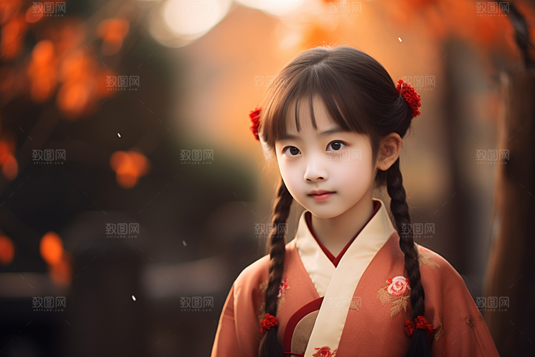 春节汉服女孩春日喜庆CG