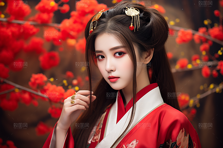 春节汉服女孩高清中国风CG