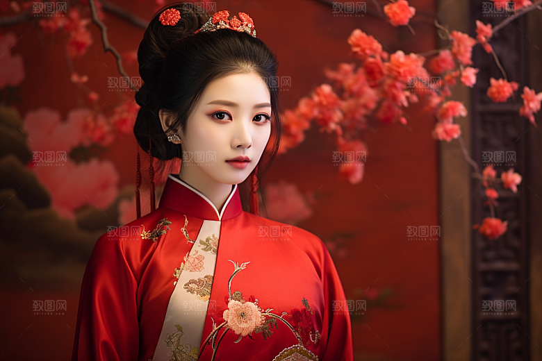 春节汉服女孩春日中国风CG