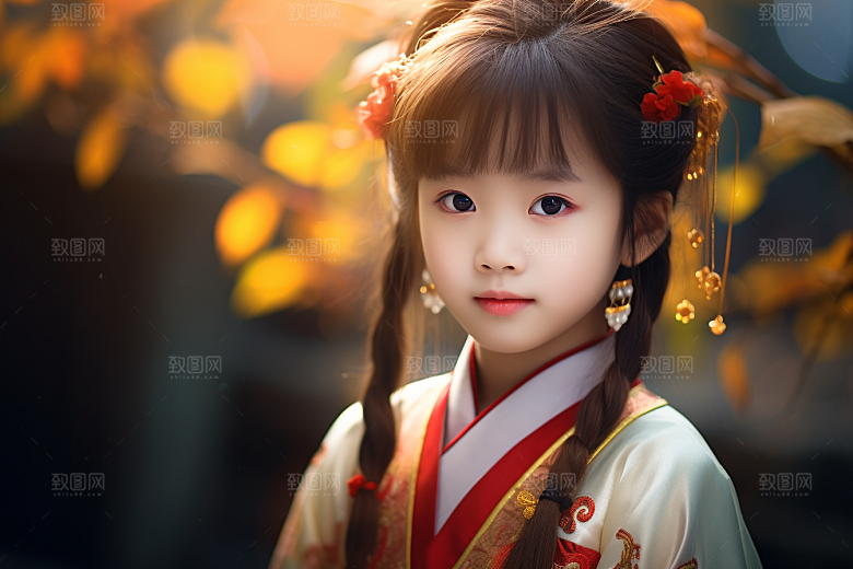 春节汉服女孩中国风传统文化CG