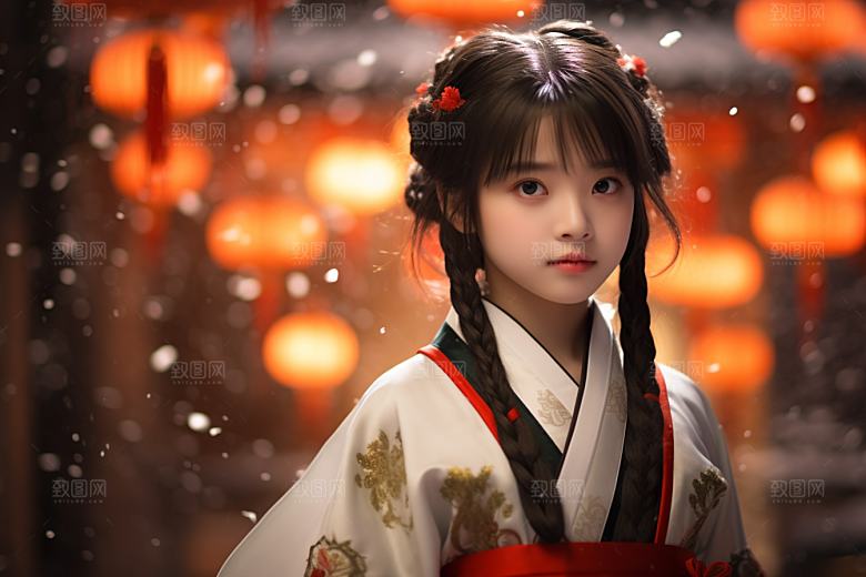 春节汉服女孩春日高清CG