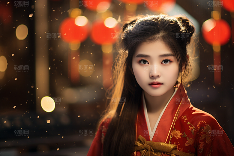 春节汉服女孩高清春日CG