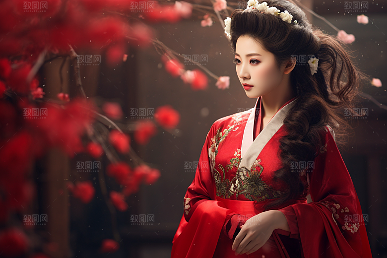 春节汉服女孩高清中国风CG