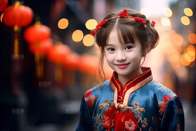 春节汉服女孩新春喜庆CG