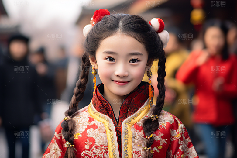 春节汉服女孩中国风春日CG