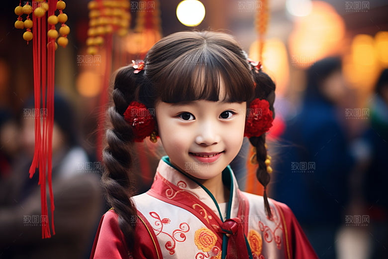 春节汉服女孩过年中国风CG