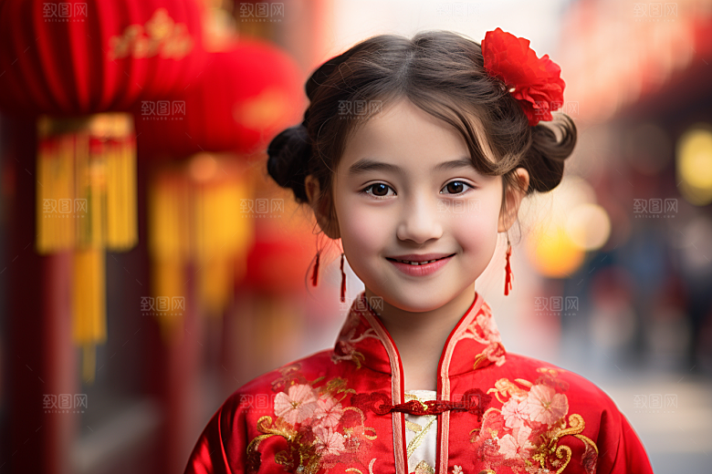 春节汉服女孩春日喜庆CG