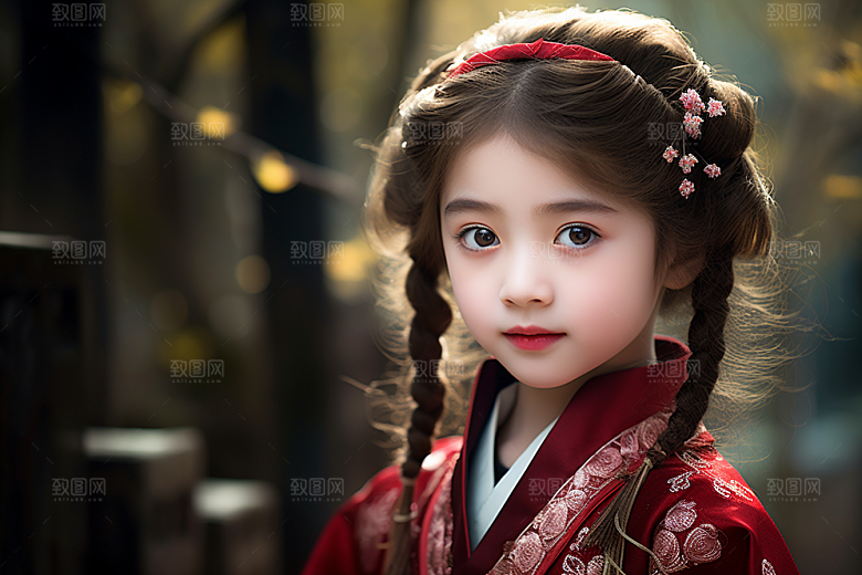 春节汉服女孩过年传统文化CG