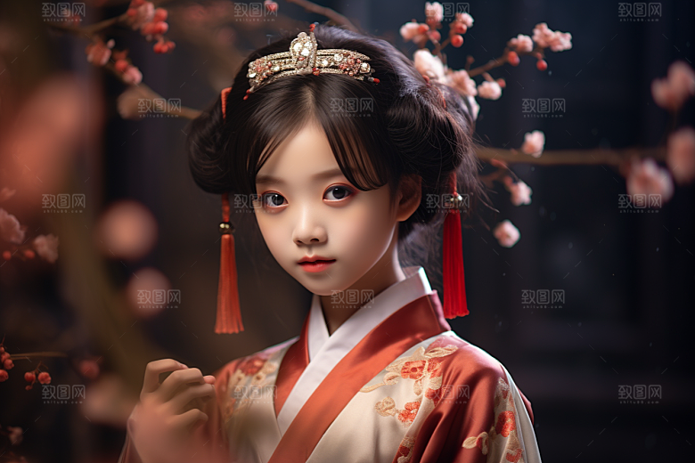 春节汉服女孩高清新春CG