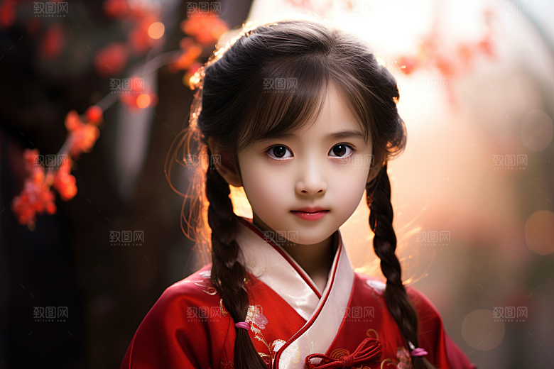 春节汉服女孩喜庆新春CG