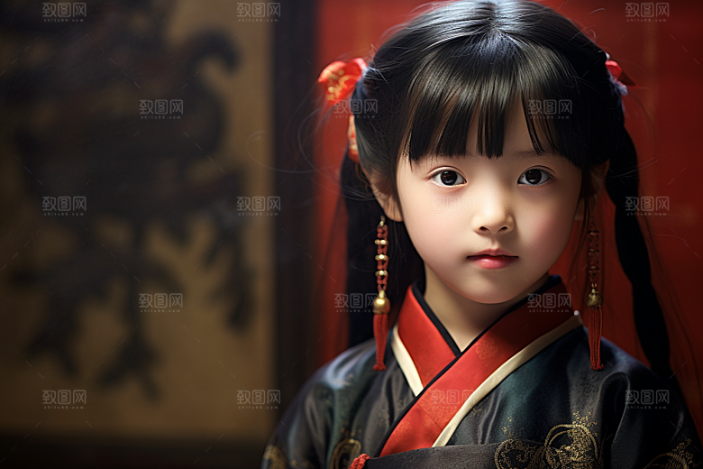 春节汉服女孩高清中国风CG